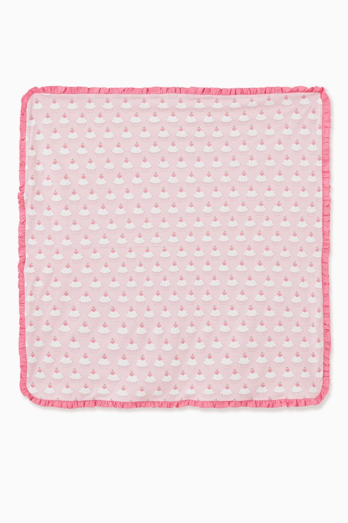 

Baby Cakes Ruffle Blanket in Pima Cotton, Pink