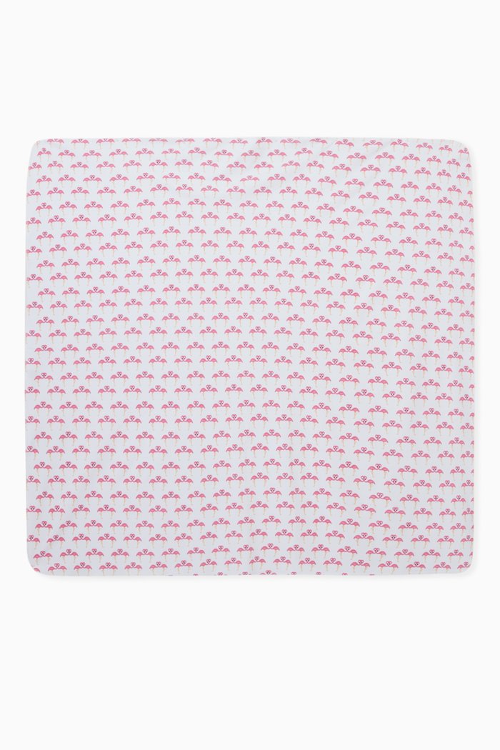

Pinky Print Swaddle Blanket in Pima Cotton, Pink