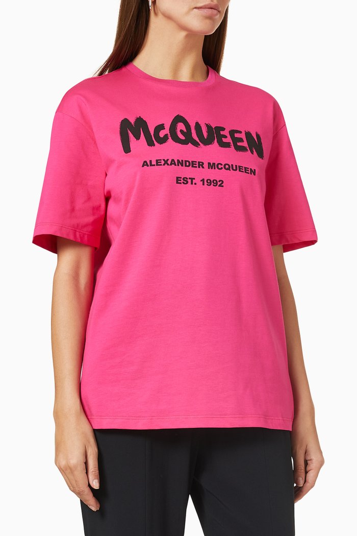 

McQueen Graffiti T-shirt in Cotton Jersey, Multicolour