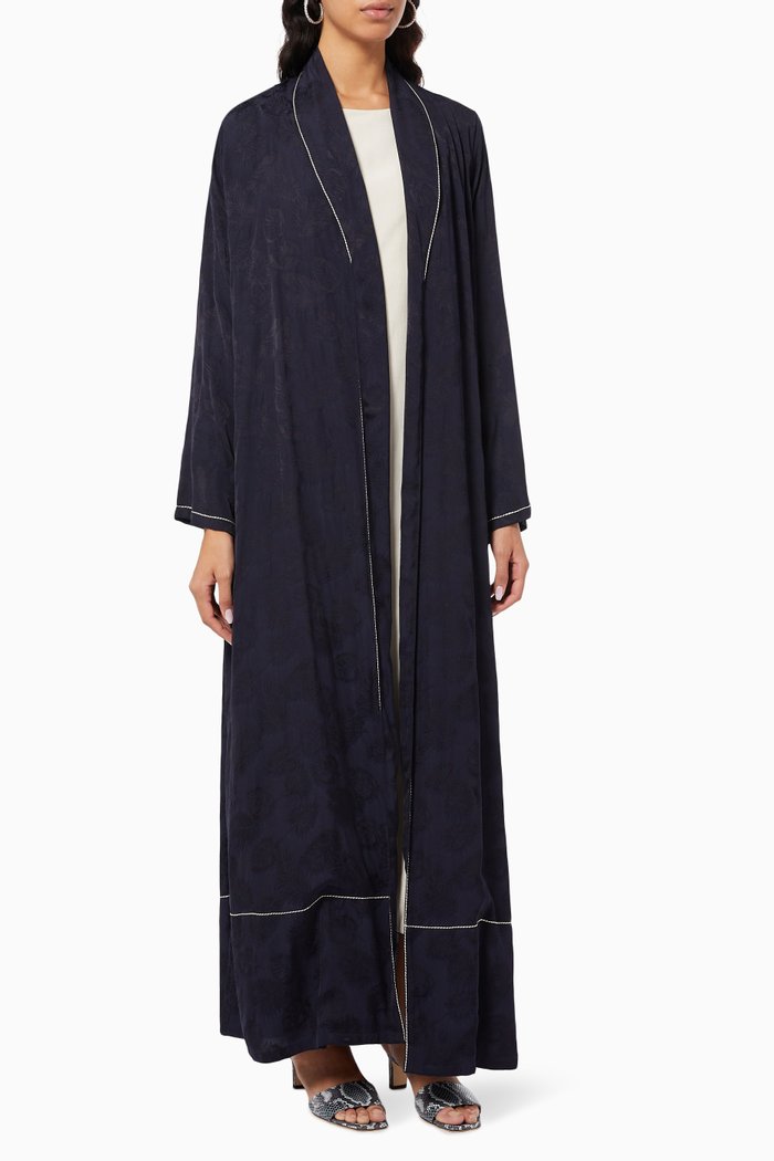 

Floral Embroidered Abaya, Blue