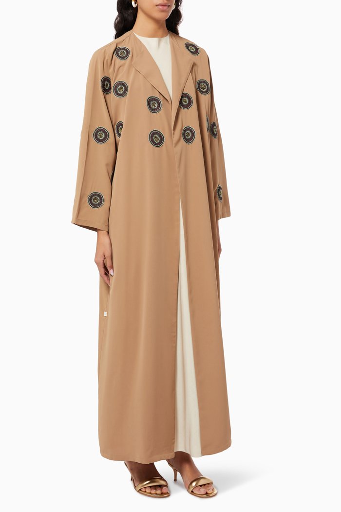 

Embroidered Long Sleeve Abaya, Multicolour