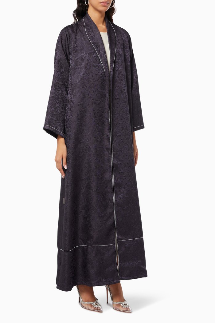 

Floral Embroidered Abaya, Blue
