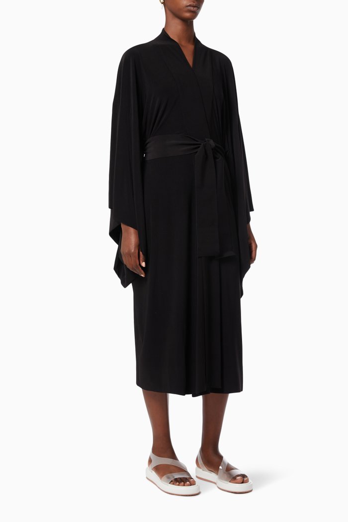 

Midcalf Robe in Poly Lycra, Black