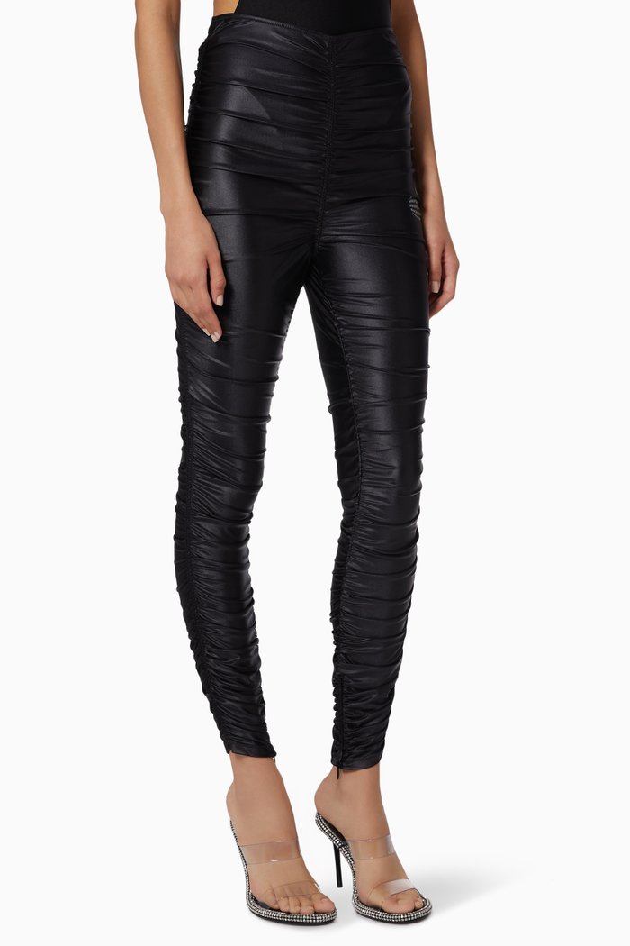

Ruched Leggings in Spandex Jersey, Black