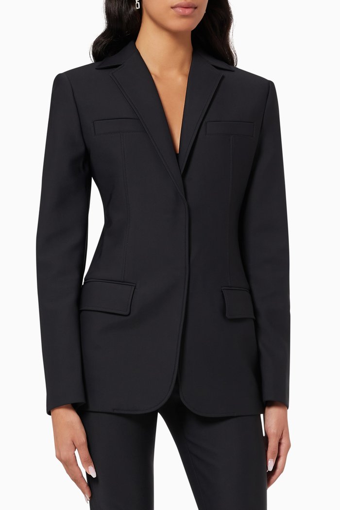 

Tailored Blazer in Stretch Nylon, Black