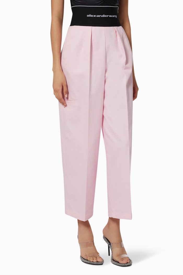 

Carrot Trouser in Cotton-blend Twill, Pink