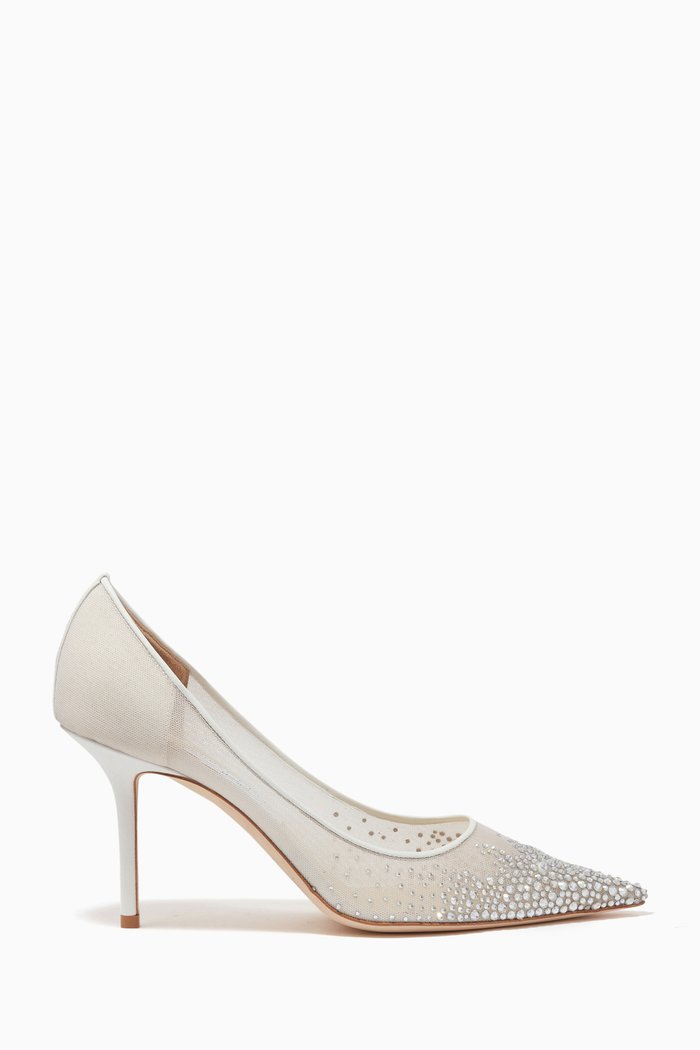 

Love 85 Pumps in Degradé Crystal Mesh, White