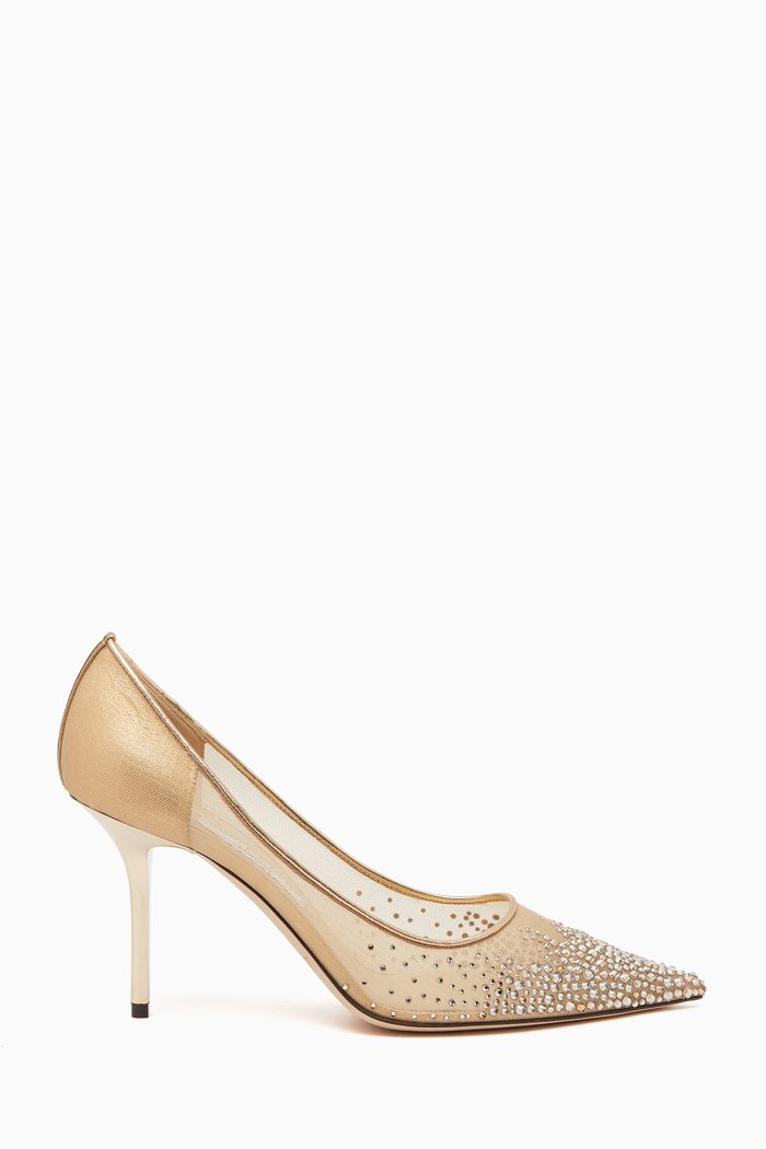 

Love 85 Pumps in Degradé Crystal Mesh, Gold