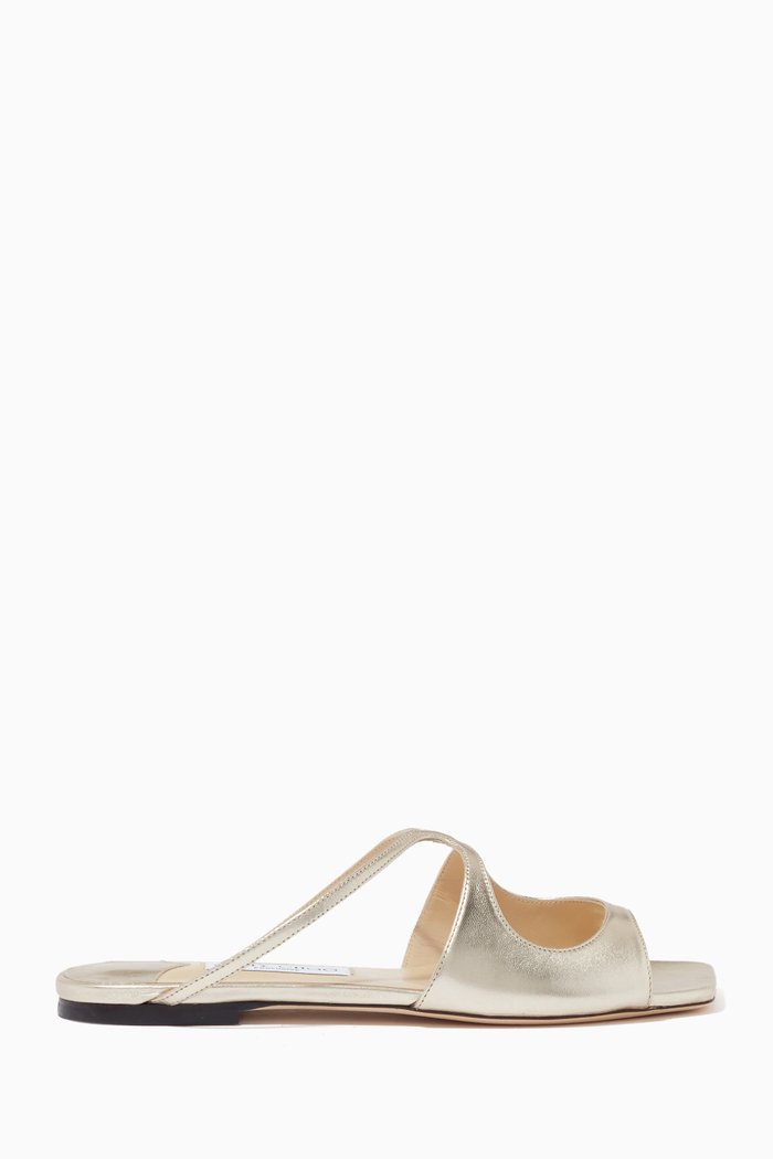 

Anise Flat Sandals in Metallic Nappa, Silver