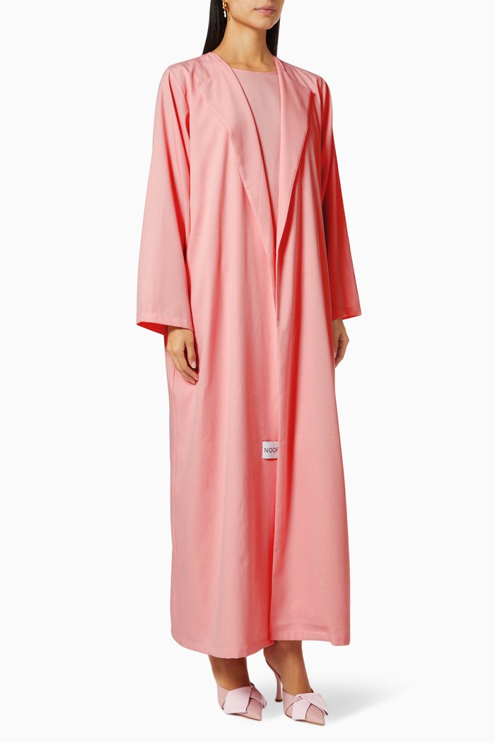 Abaya Set in Crepe, Pink