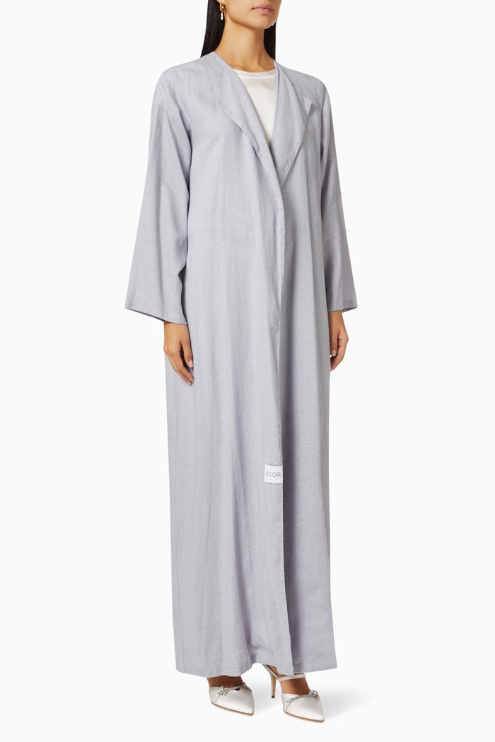 

Long Sleeve Abaya in Linen, Purple