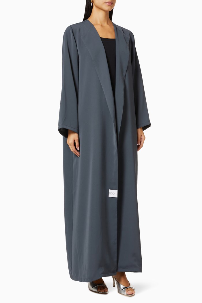 

Long Sleeve Abaya in Crepe, Grey