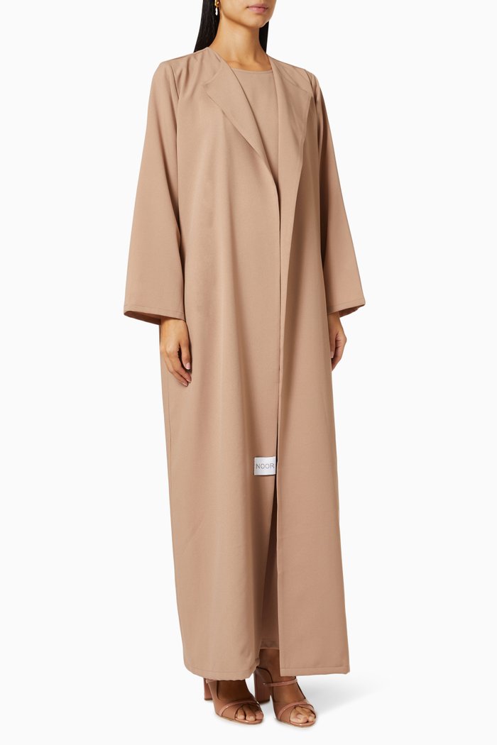Abaya Set in Crepe, Neutral
