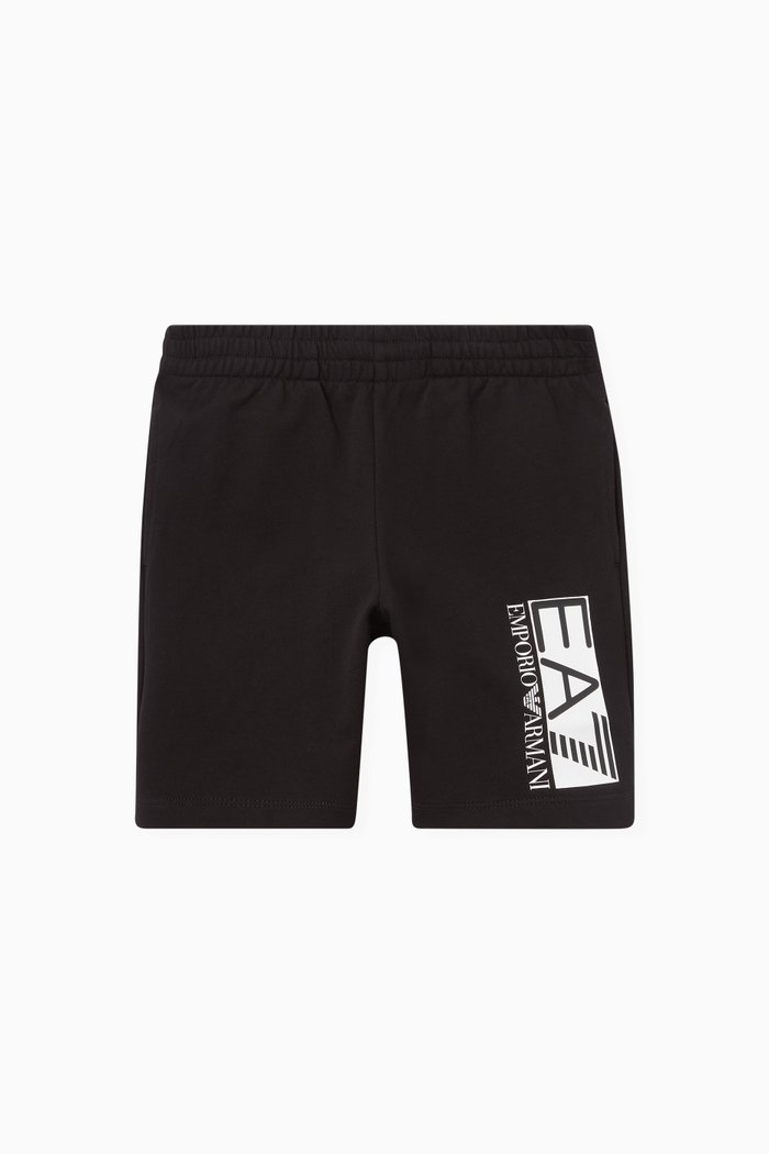 

EA7 Logo Shorts in Jersey, Black