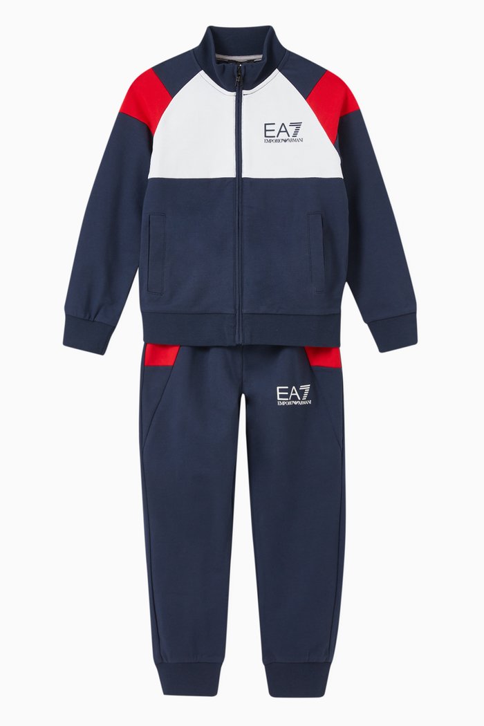 EA7 Colour Block Tracksuit, Blue