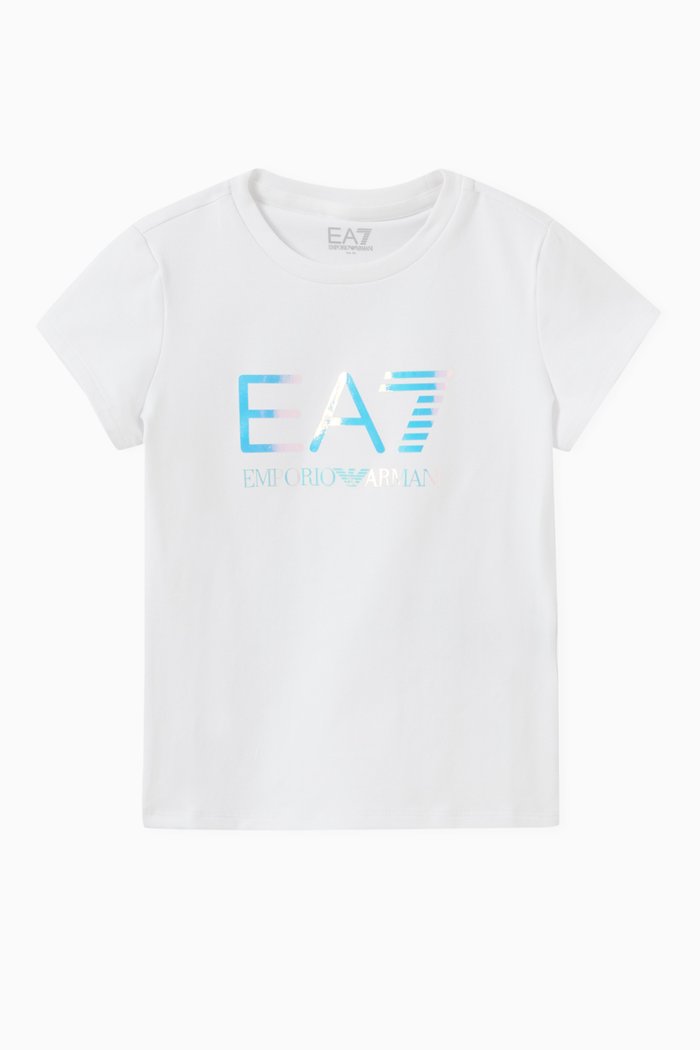 

EA7 Iridescent T-shirt in Cotton Jersey, White