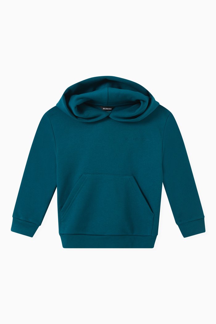 

Classic Logo Hoodie in Cotton Jersey, Blue