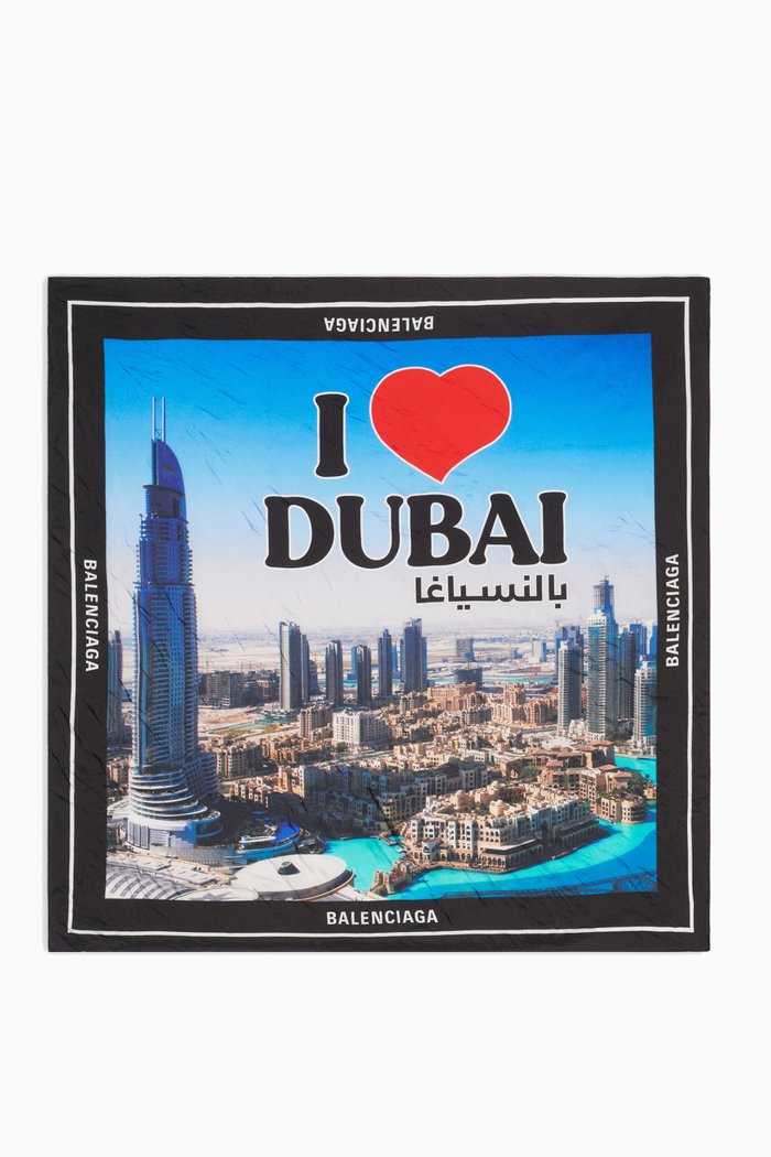 

Dubai Scarf in Silk Twill, Blue