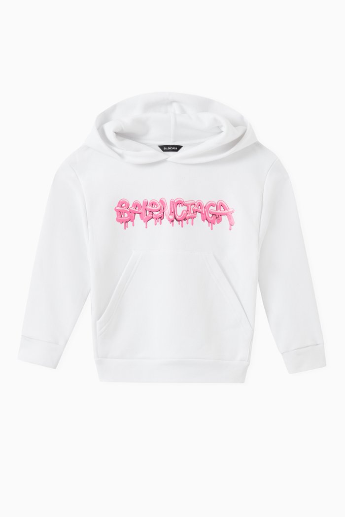 

Slime Logo Hoodie in Cotton Jersey, White
