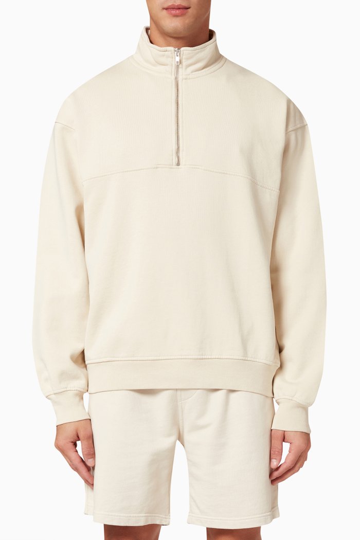 

Quarter-Zip Pullover in Organic Cotton, Neutral