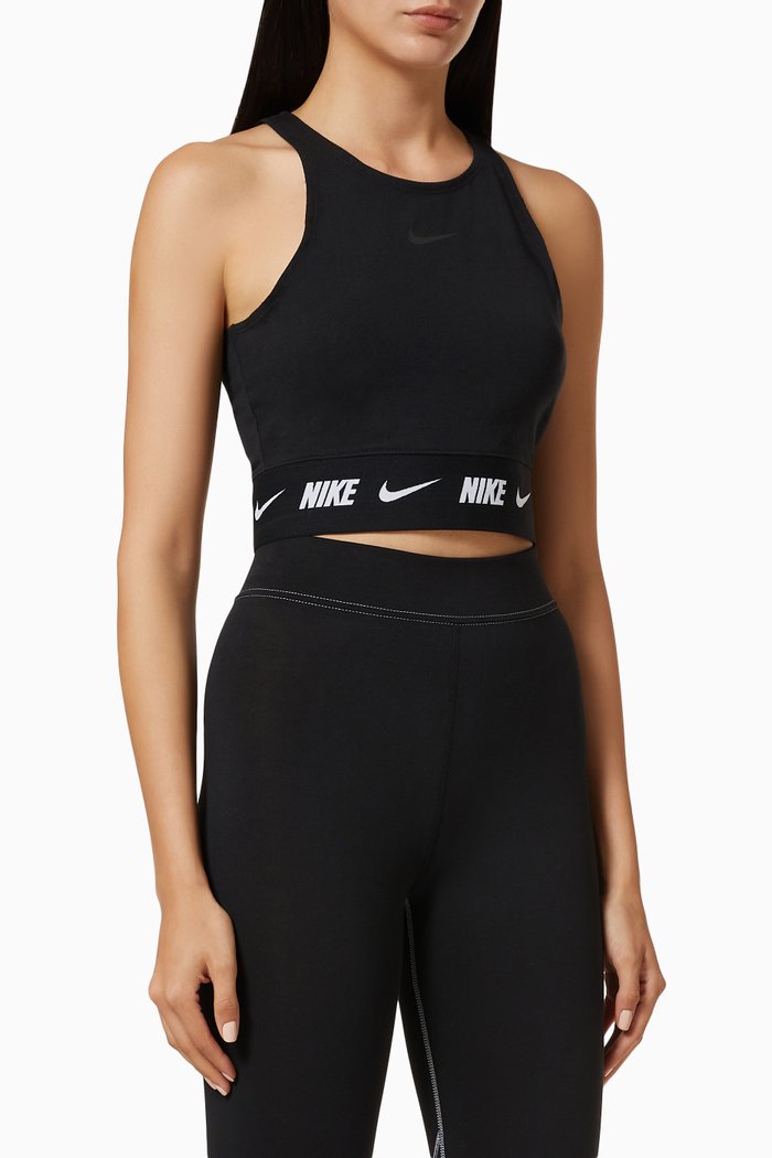 

Sportswear Logo Tape Crop Top in Jersey, Black