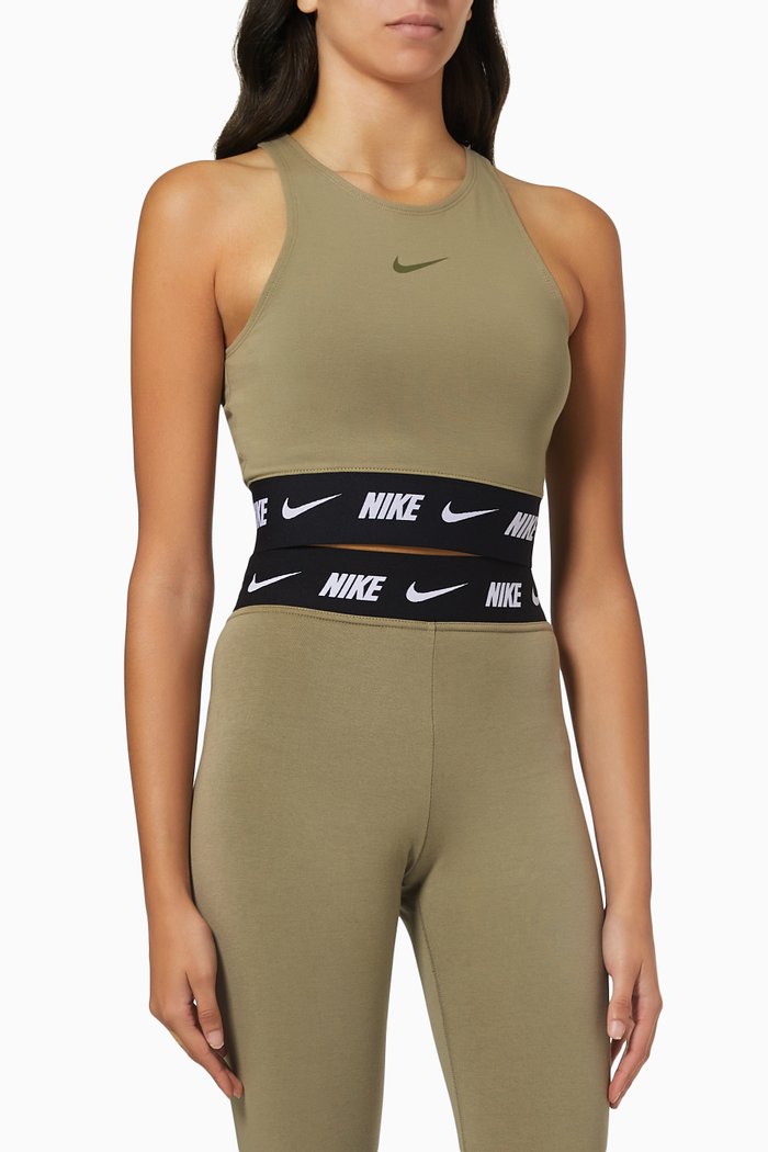 

Sportswear Logo Tape Crop Top in Jersey, Brown