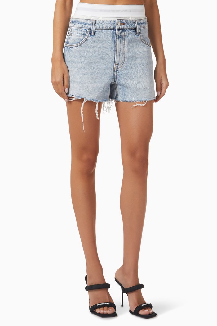 

Logo Brief Elastic Layer Shorts in Denim, Blue