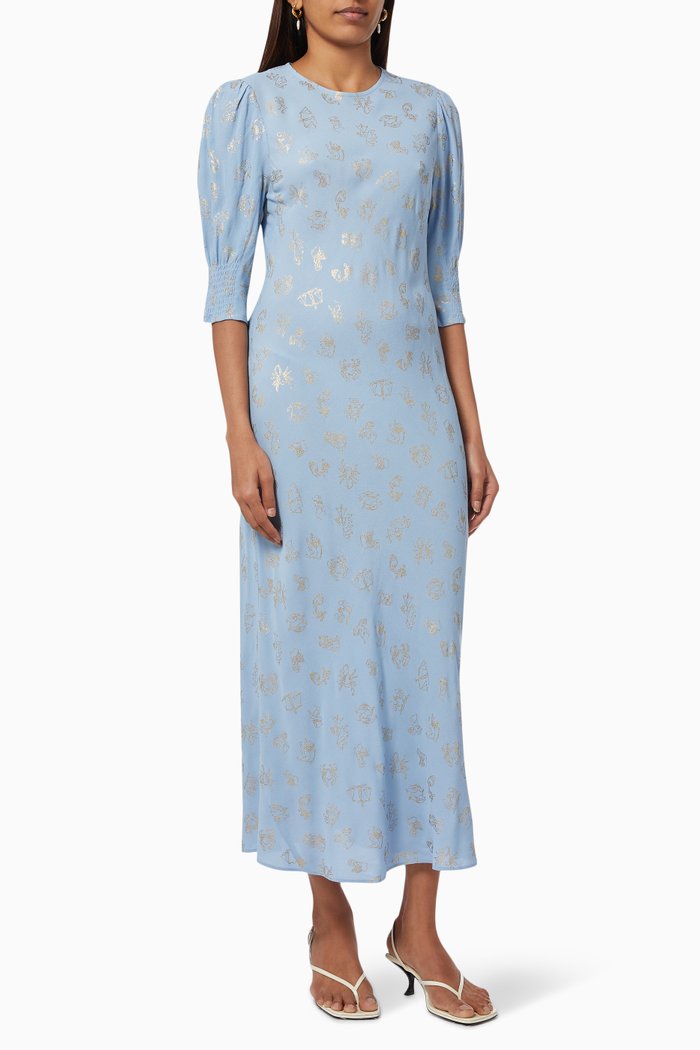 

Jess Midi Dress in Viscose, Blue