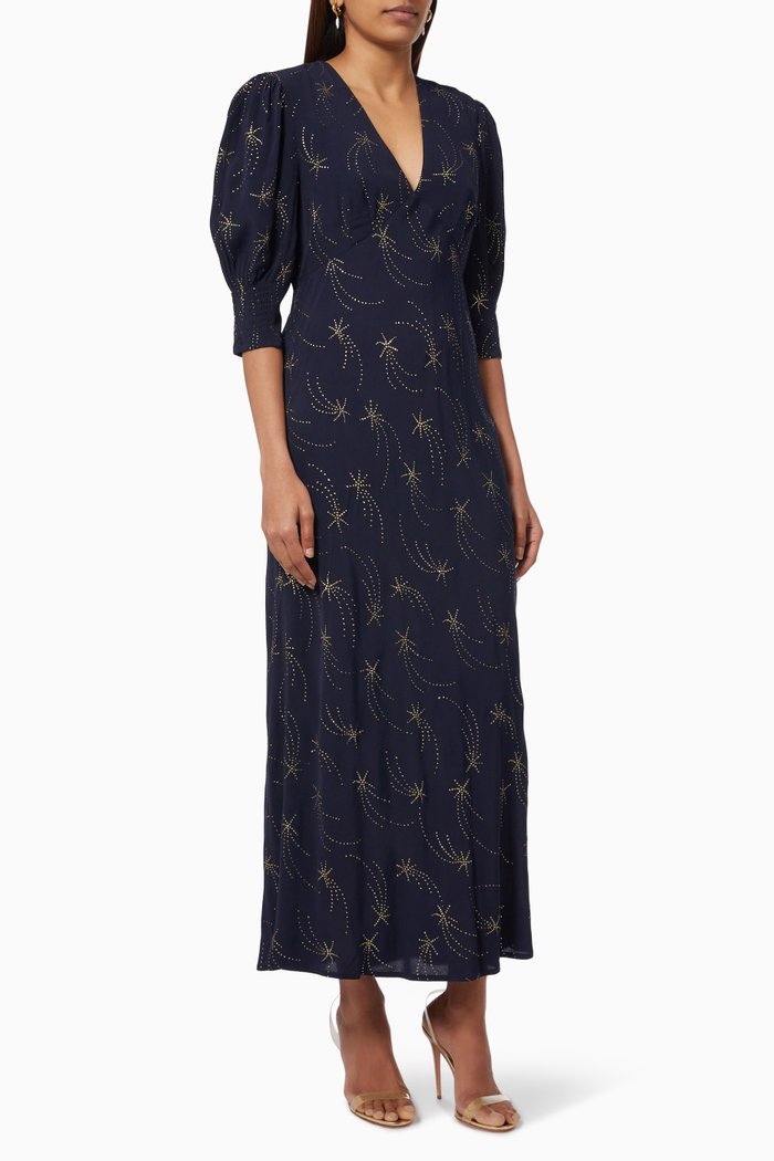 

Zadie Midi Dress in Viscose, Blue