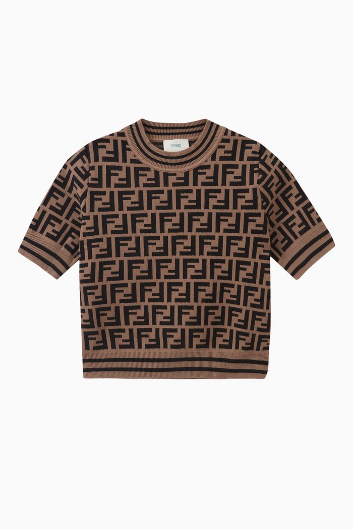 

FF Knitted Top in Viscose-blend, Brown