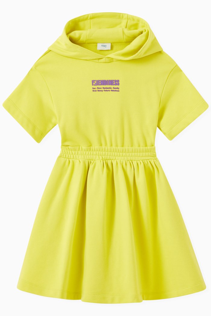 

Hooded Dress in Cotton, Yellow