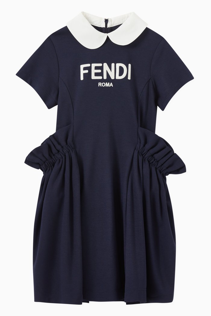 

Logo Dress in Cotton Jersey, Blue