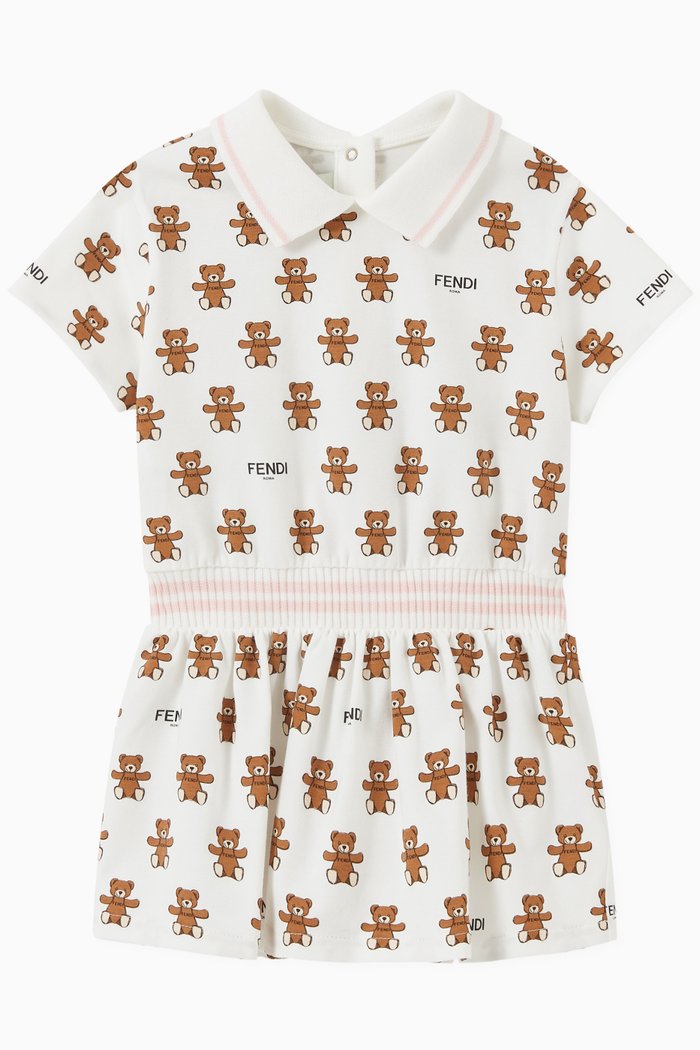 

Printed Dress in Cotton Jersey, White