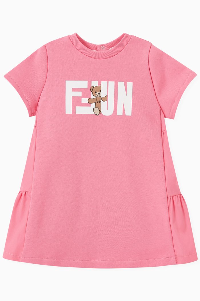 

Logo Dress in Cotton, Pink