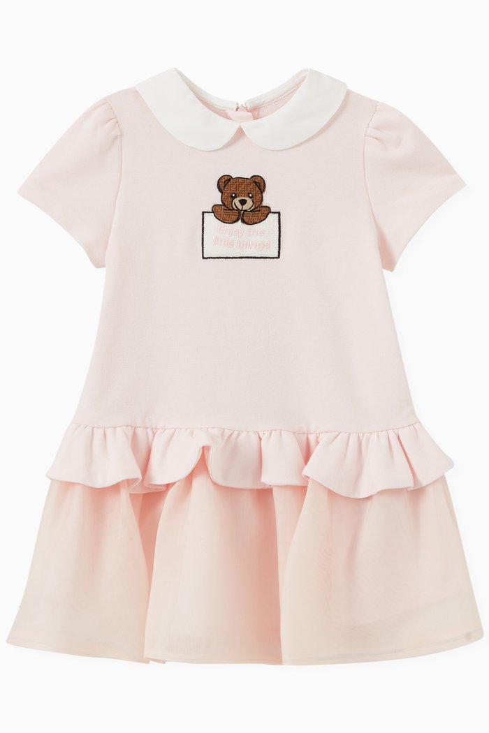 

Graphic Dress in Organza & Fleece, Pink