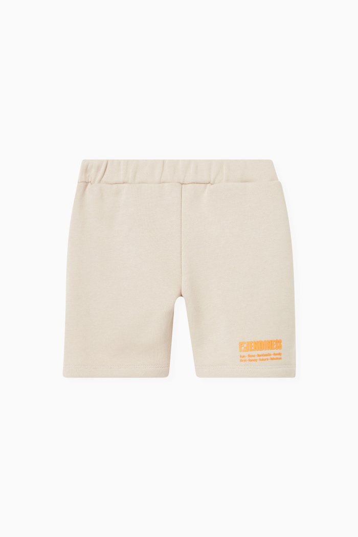 Logo Shorts in Cotton, Neutral