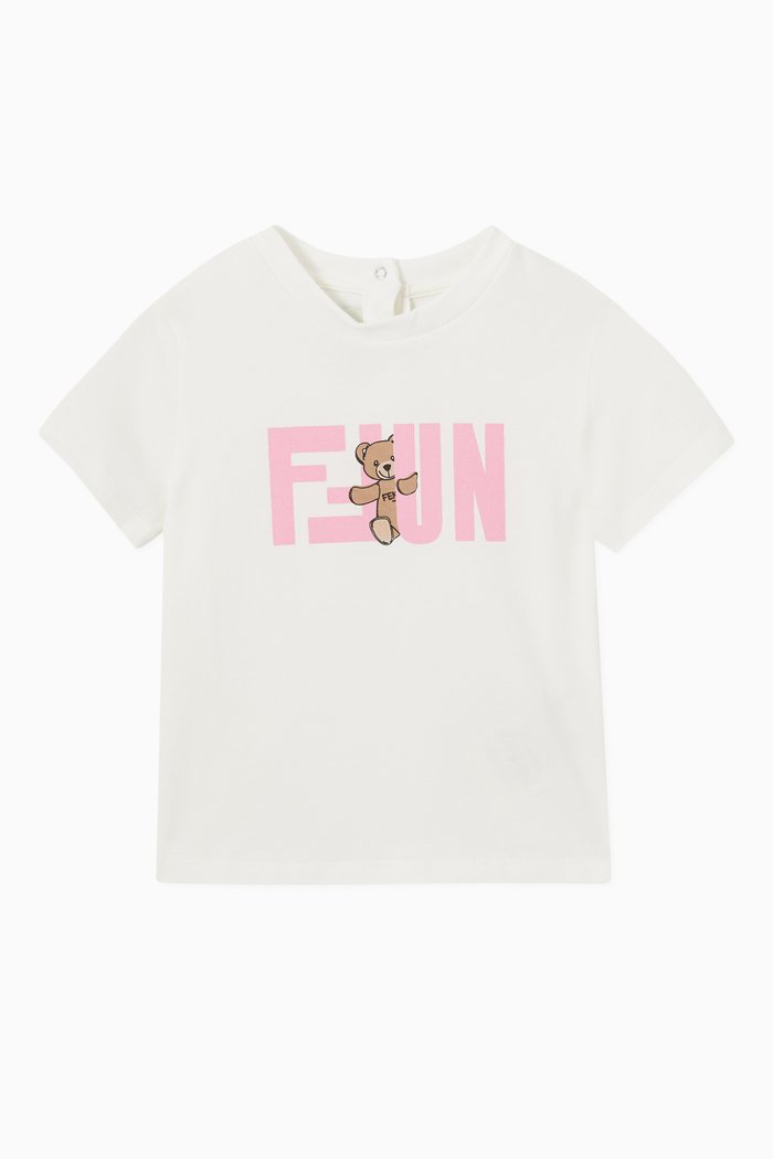 

Teddy Bear Logo T-shirt in Cotton Jersey, White