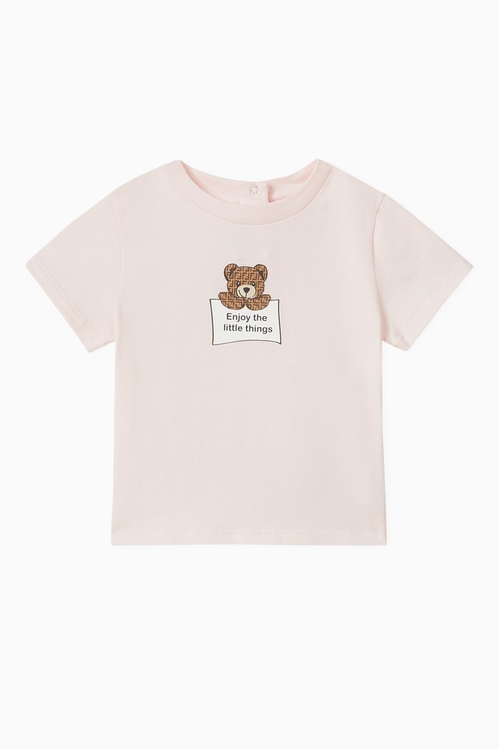 

Teddy-print T-shirt in Cotton, Pink