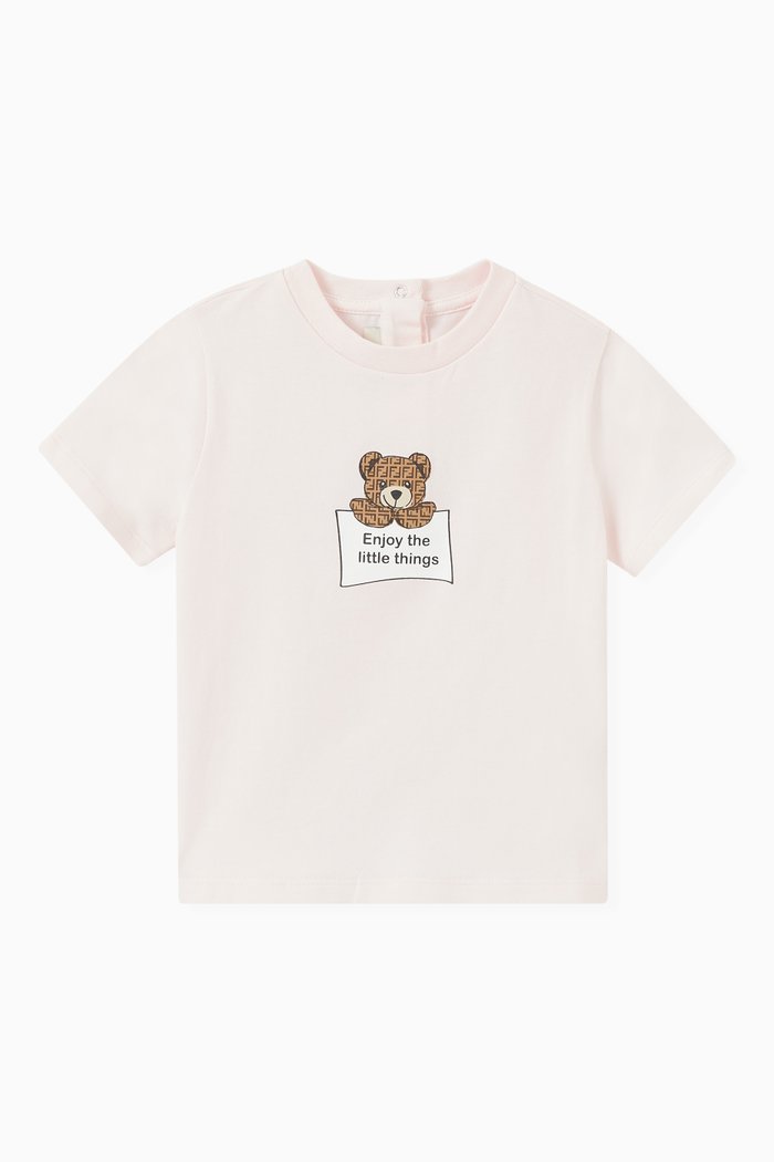 

Teddy Bear T-shirt in Cotton Jersey, Pink