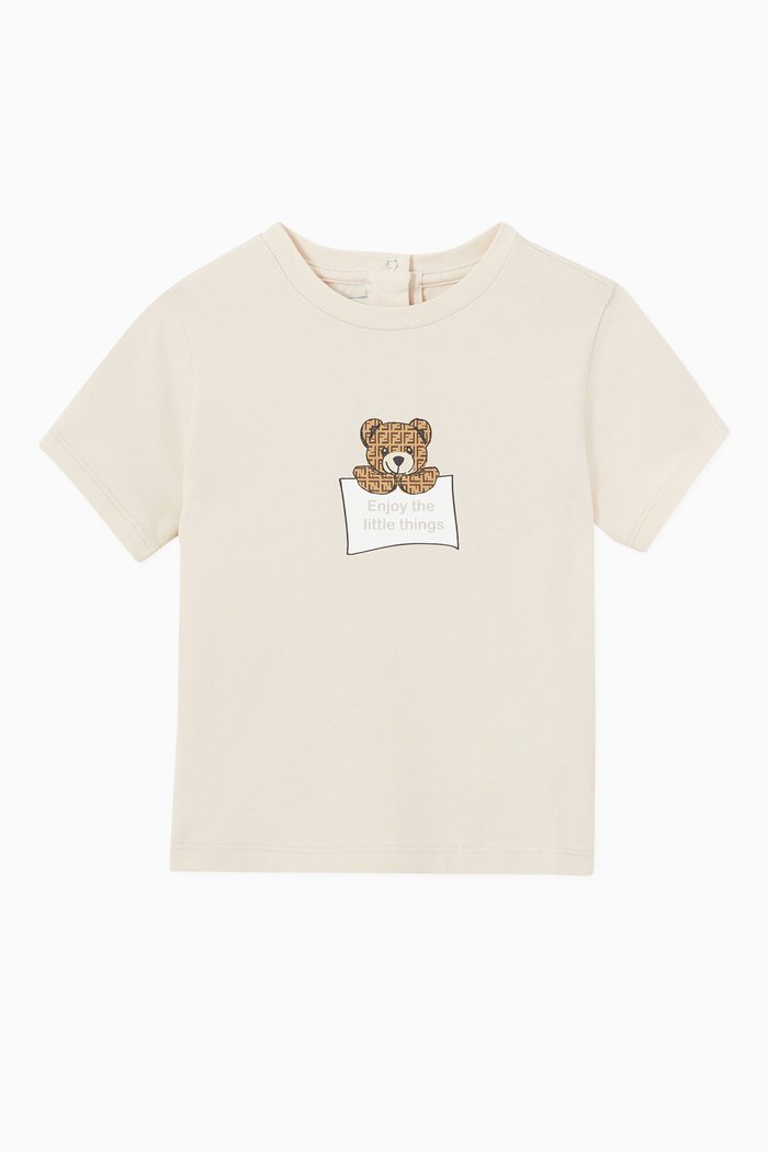 

Teddy Bear Print T-shirt in Cotton Jersey, Neutral