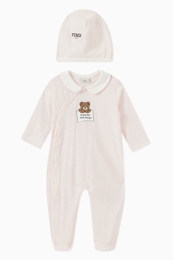 

Teddy Print Pyjama Set in Jersey, Pink