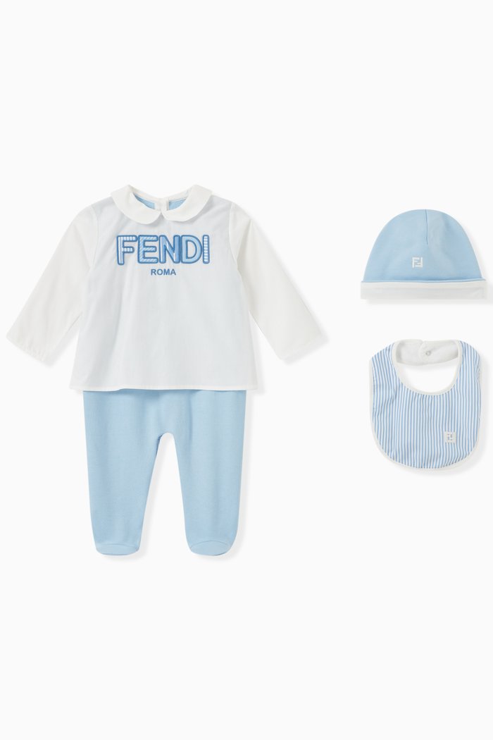 Logo Pyjama Set in Cotton Jersey, Multicolour