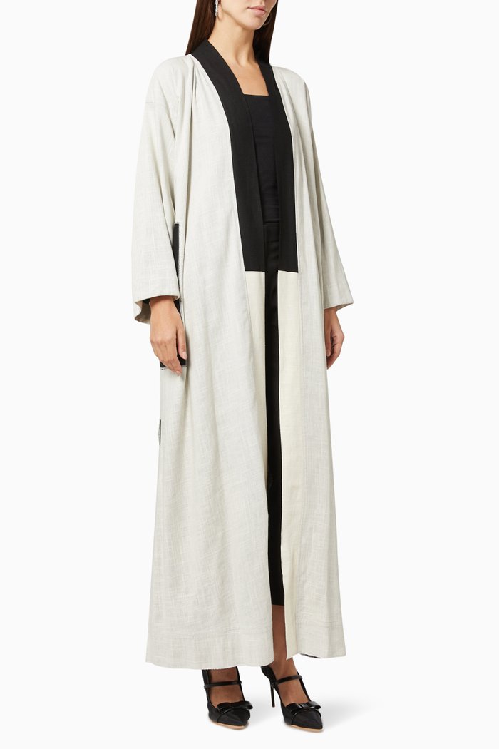 

Convertible Abaya in Linen, White