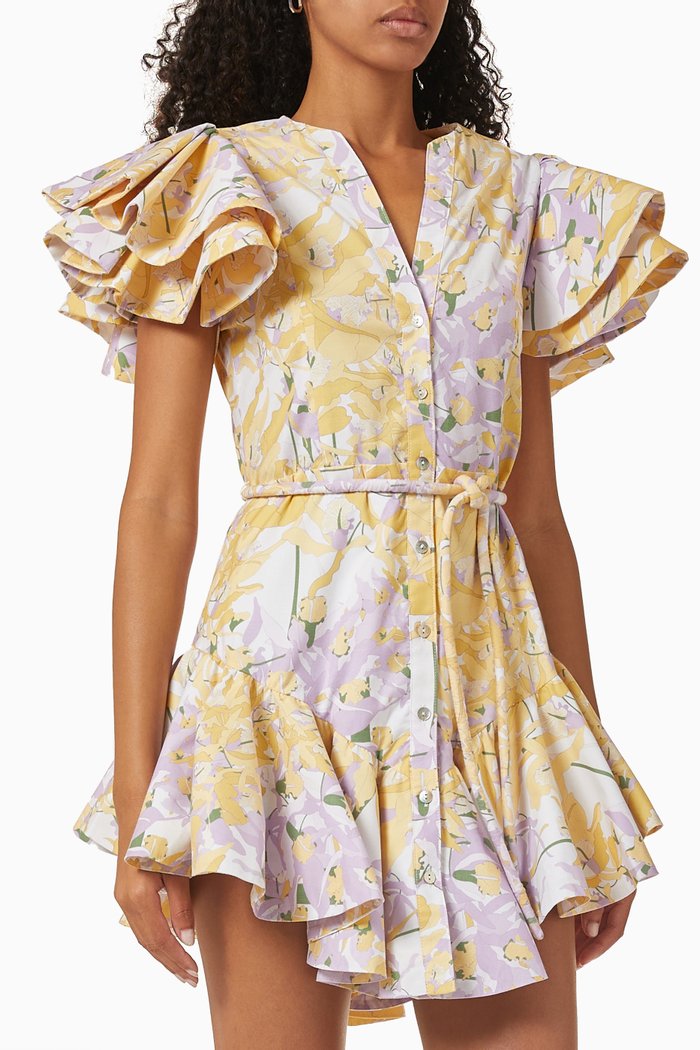 Arbolada Mini Dress in Cotton Blend, Multicolour