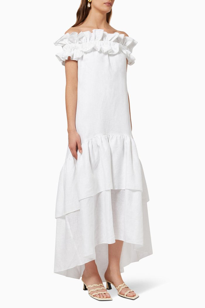 

Escondida Dress in Linen, White