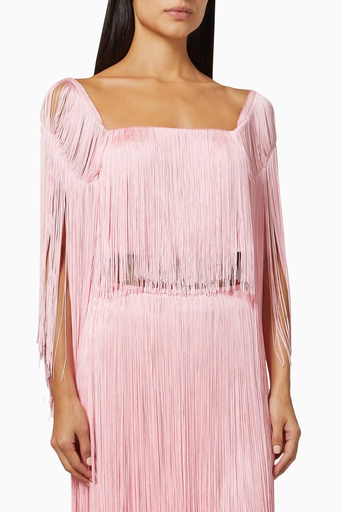 

Delta Fringe Top in Viscose Blend, Pink