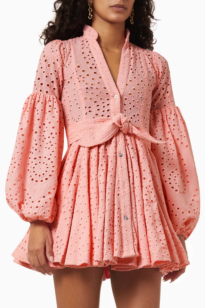 

Carta y Letra Mini Dress in Cotton, Pink
