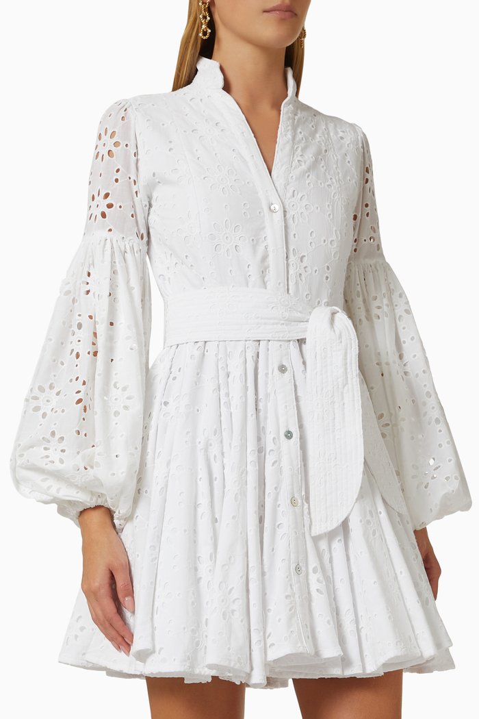 

Carta y Letra Mini Dress in Cotton, Neutral