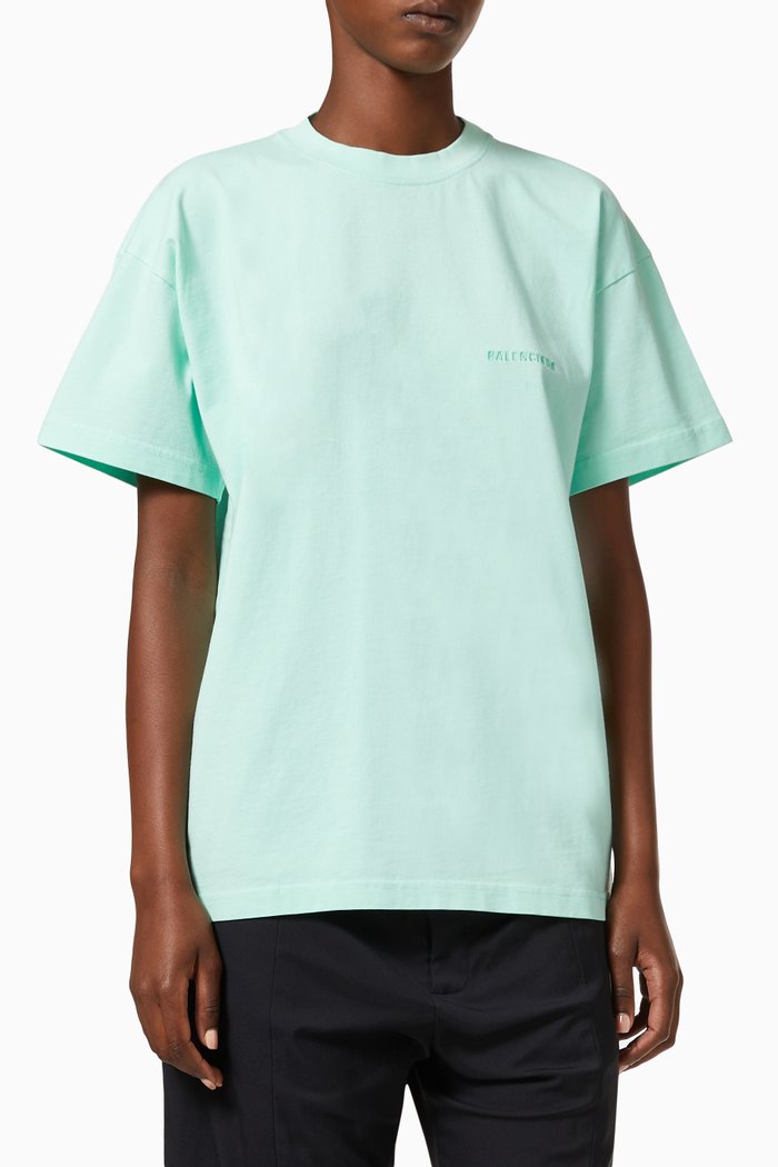

Logo Medium Fit T-shirt in Organic Vintage Jersey, Green