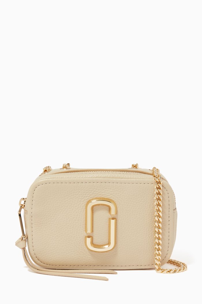 The Glam Shot 17 Crossbody Bag in Leather, Neutral